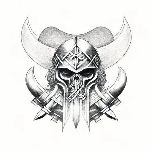 Combine elements of heavy metal and Viking imagery to create a unique tattoo design tattoo design idea