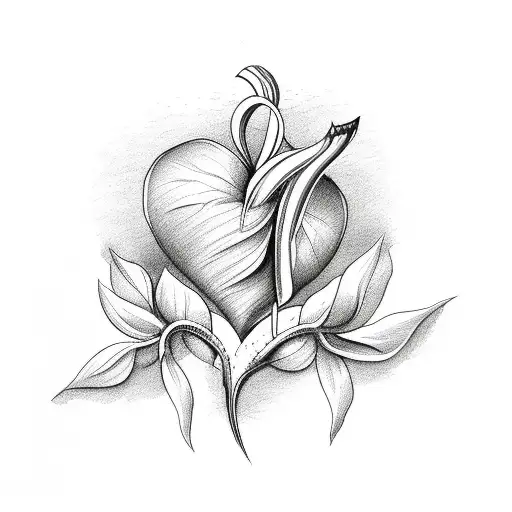 bleeding heart flower tattoo design idea