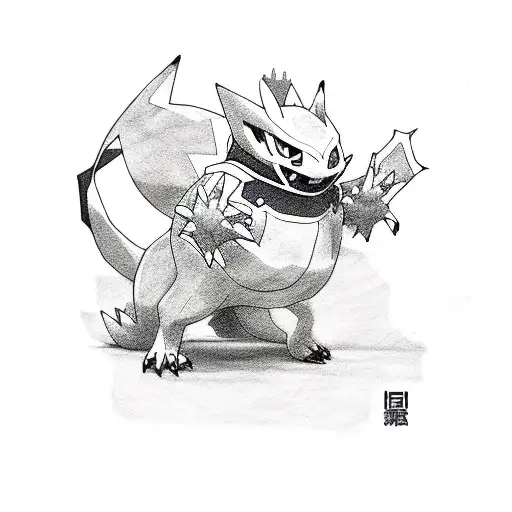 pokemon and digimon inspired tattoo design idea