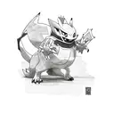 pokemon and digimon inspired tattoo design idea