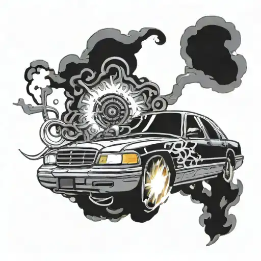 jet engine 2006 crown victoria burnout tattoo design idea