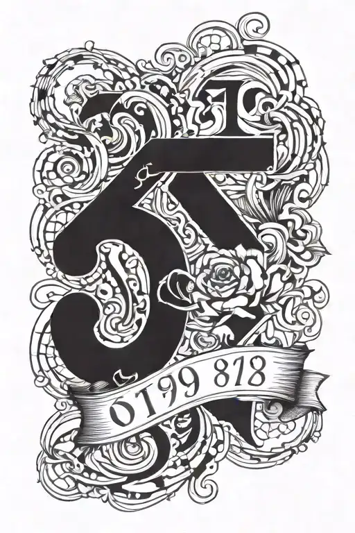 Numbers 07 19 written tattoo design idea