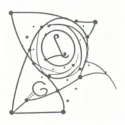 constellation of Leo, Aquarius and Gemini symbol intertwined tattoo design idea