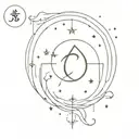 constellation of Leo, Aquarius and Gemini symbol combined tattoo design idea