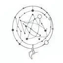 constellation of Leo, Aquarius and Gemini symbol combined tattoo design idea