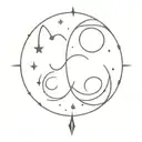 constellation of Leo, Aquarius and Gemini symbol combined tattoo design idea