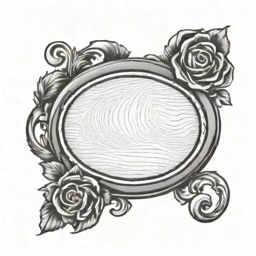 Empty Oval Frame nothing inside it  tattoo design idea