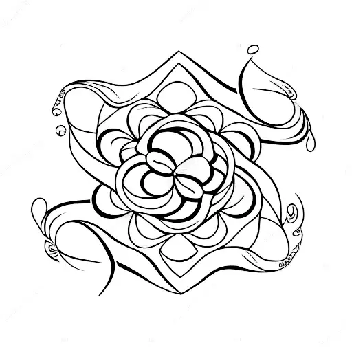 infinity with flower and waves tattoo design idea