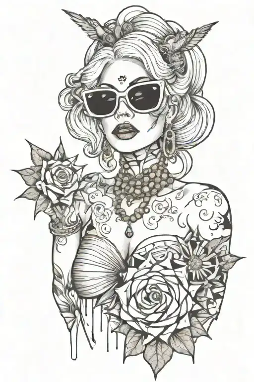 lady Gaga die with a smile music video outfit inspired tattoo design idea