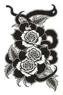 Fistick last name with roses tattoo design idea