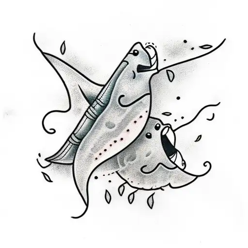 family of sting rays tattoo design idea