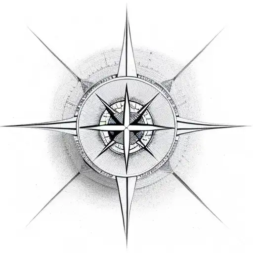 cross with compass  tattoo design idea