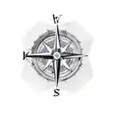 cross with compass  tattoo design idea