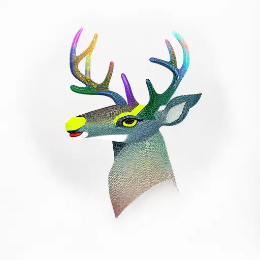Deer head in a suit tattoo design idea