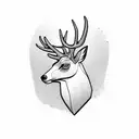 Deer head in a suit tattoo design idea