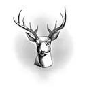 Deer head in a suit tattoo design idea