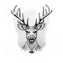Deer head in a suit tattoo design idea