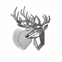 Deer head in a suit tattoo design idea