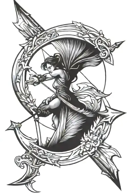 bow and arrow tattoo design idea