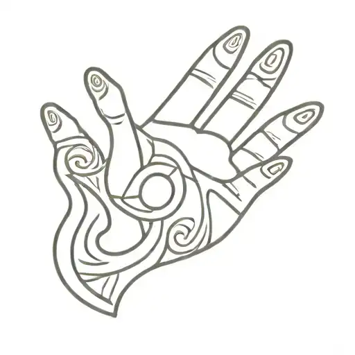 brush knuckles in maori pattern forming the shape tattoo design idea