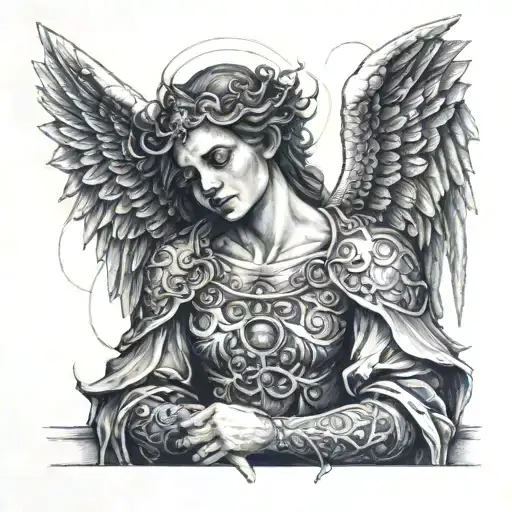 angel dragos down by demons tattoo design idea