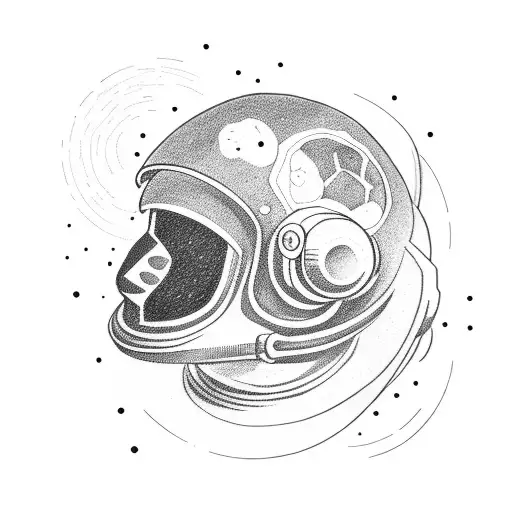 Astronaut in universe lost in space tattoo design idea