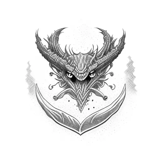 Huminilated monster tattoo design idea