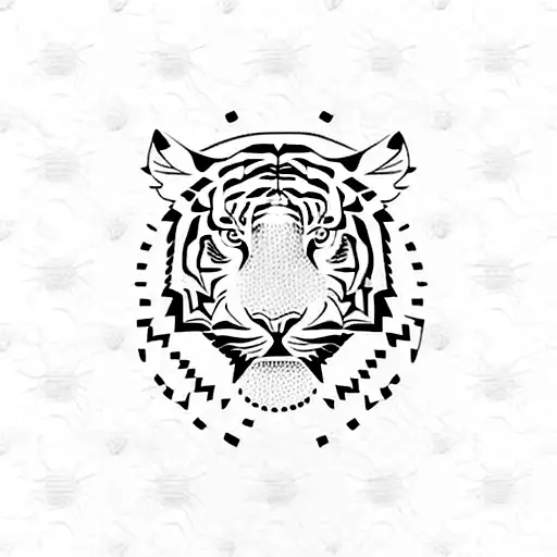 Create a minimalist tattoo of a football with the pattern of tiger stripes tattoo design idea