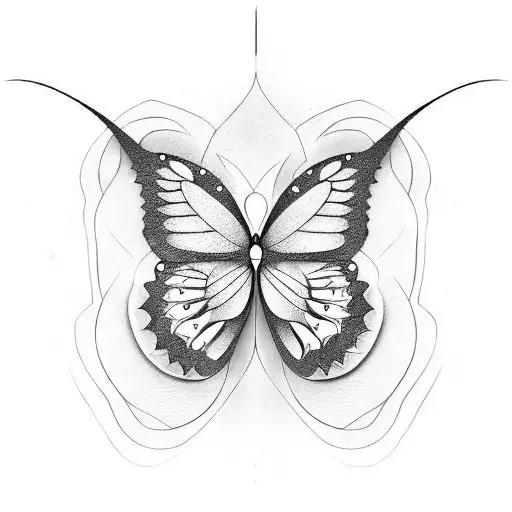 3D butterfly tattoo design idea