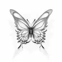 3d butterfly  tattoo design idea