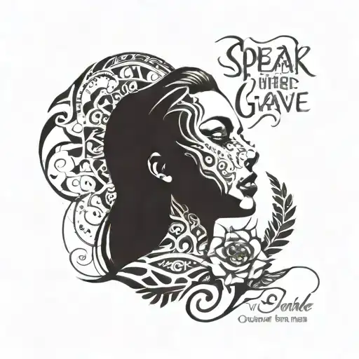 quote speak of her over my grave and watch how she brings me back to life. outdoor theme tattoo design idea