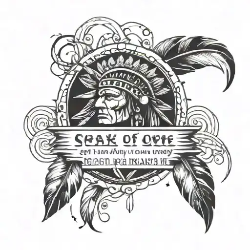 forearm quote 'speak of her over my grave and watch how she brings me back to life'. native american tattoo design idea