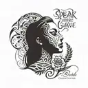 quote speak of her over my grave and watch how she brings me back to life. outdoor theme tattoo design idea