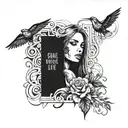 quote speak of her over my grave and watch how she brings me back to life. outdoor theme tattoo design idea