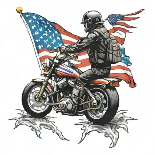 harley davidson motorcycle pocketwatch  half american flag abd the other half united states army national guard, sunflow tattoo design idea