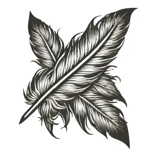western feather  tattoo design idea