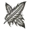 western feather  tattoo design idea