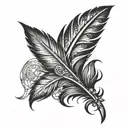 western feather  tattoo design idea