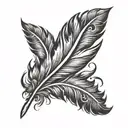 western feather  tattoo design idea