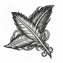 western feather  tattoo design idea
