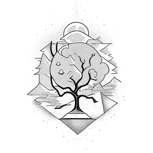 we're only killing time until time kills us, tree, hourglass, people, tree tattoo design idea