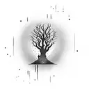 we're only killing time until time kills us, tree, hourglass, people, tree, death, forlorn, decay tattoo design idea