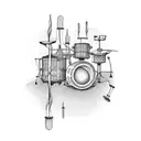 snare drum tattoo design idea