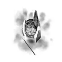 Incorporate a detailed snare drum with drumsticks in a dynamic composition tattoo design idea