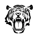 a tiger with his mouth open tattoo design idea