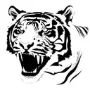 a tiger with his mouth open tattoo design idea