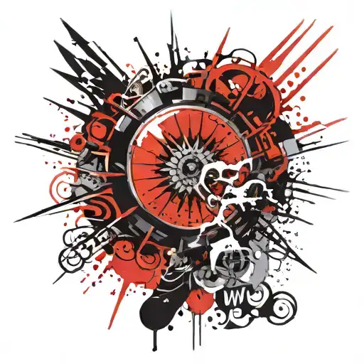 Evil Sun rays tattoo design idea