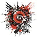 Evil Sun rays tattoo design idea