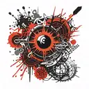 Evil Sun rays tattoo design idea