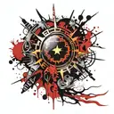 Evil Sun rays tattoo design idea